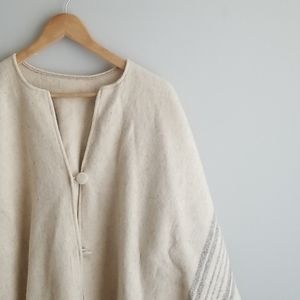vintage wool two button poncho multi size